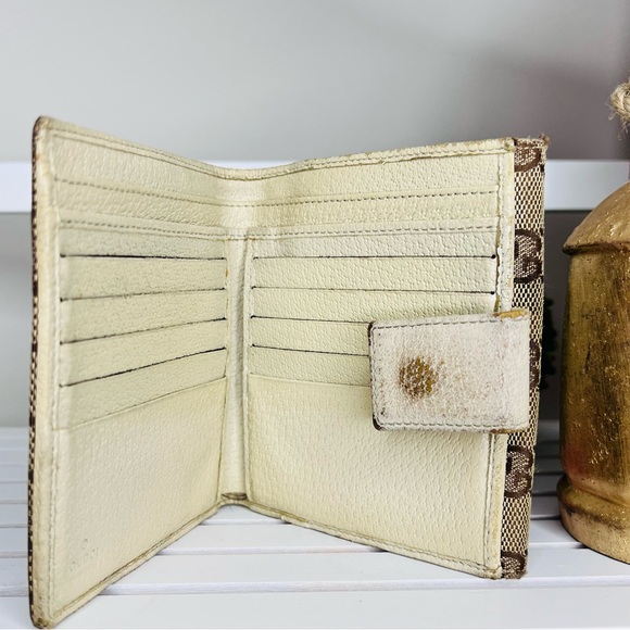 100% authentic Gucci Wallet Purse Folding wallet G logos Beige Woman - Picture 9 of 9